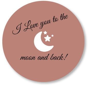 Je t'aime à la lune et au dos vieux rose 15cm