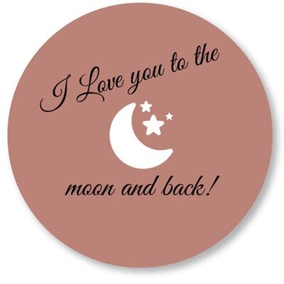 I love you to the moon and back old pink 15cm