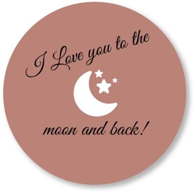 Je t'aime à la lune et au dos vieux rose 25cm
