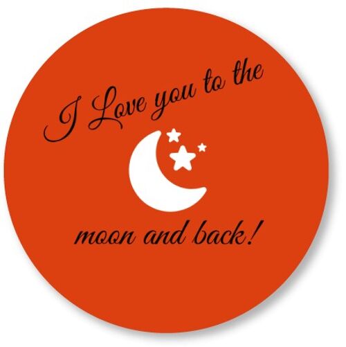 I love you to the moon and back rust 15cm