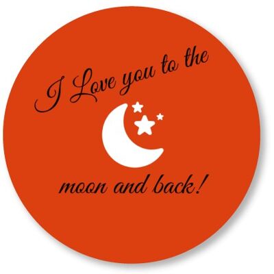 I love you to the moon and back rust 15cm