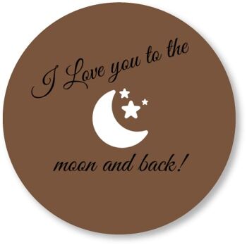 Je t'aime à la lune et au dos marron 15cm