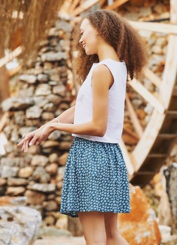 Crop top d'été blanc à col rond 4