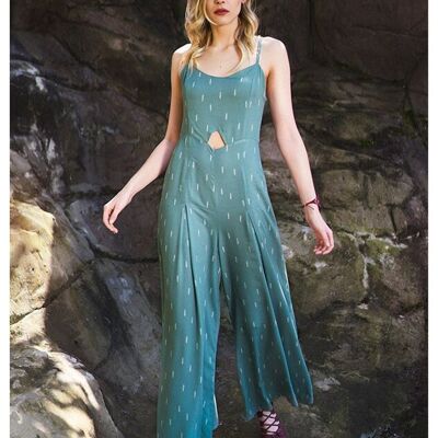 Fit and Flare Aesthetic Boho Jumpsuit Vert
