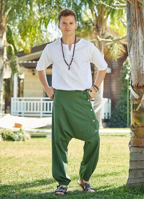 Men's Boho Hippie Green Harem Pants