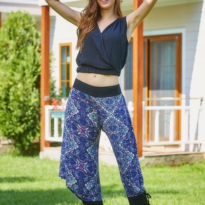 Ankle Tie Paisley Baggy Pants