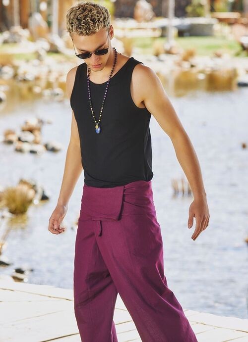 Summer Fisherman Pants for Men Purple