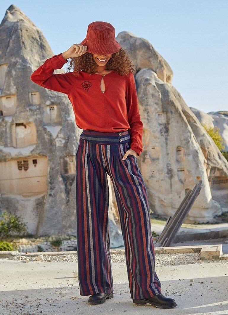 Boho cheap striped pants