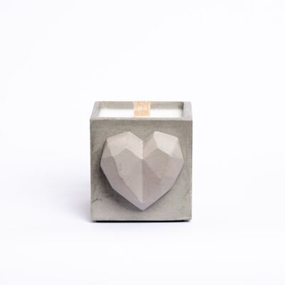 CANDLE LOVE - Gray colored concrete - Cotton flower fragrance