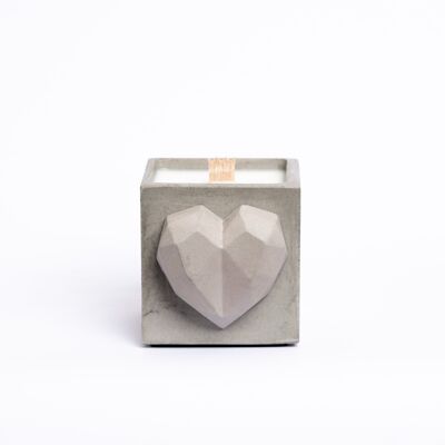 BOUGIE LOVE - Béton coloré Gris - Parfum fleur de coton