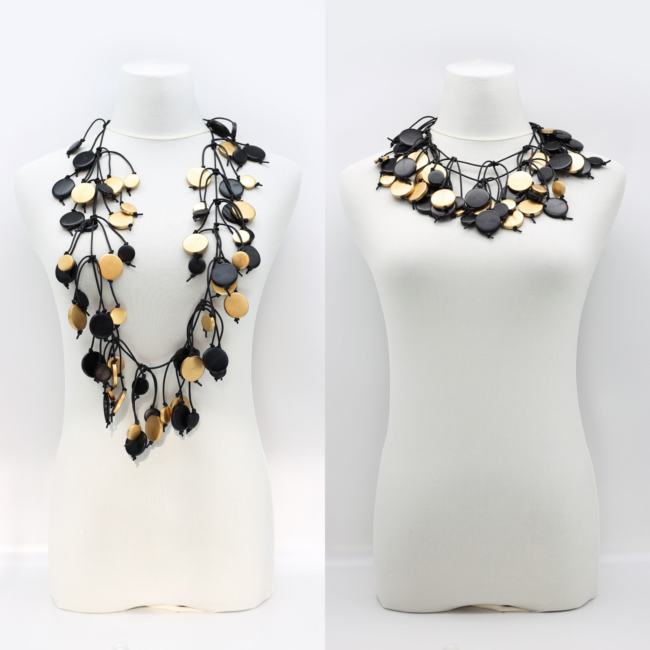 Collar Coin Tree - Dúo - Largo - Negro/Oro