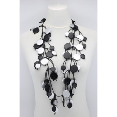 Coin Tree Necklace - Duo - Long - Black/Silver