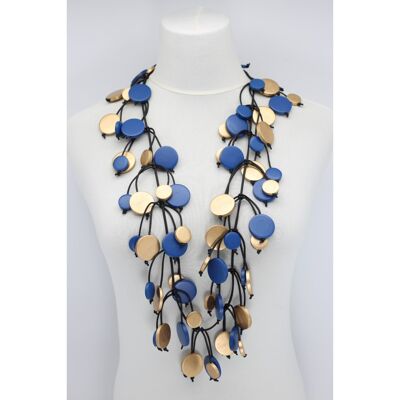 Coin Tree Necklace - Duo - Long - Pantone Classic Blue/Gold