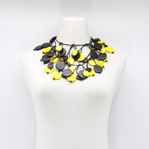 Coin Tree Necklace - Duo - Long - Black/Yellow