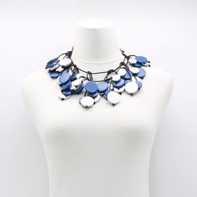 Coin Tree Necklace - Duo - Long - Pantone Classic Blue/Silver