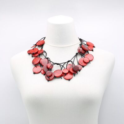 Collar Coin Tree - Corto - Pintado a mano Rojo/Negro