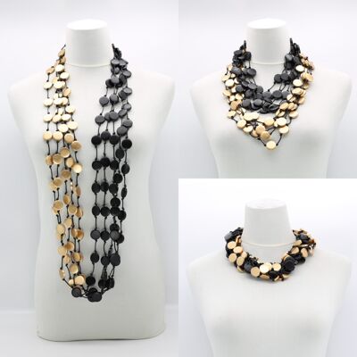 Coin Necklace - Duo - Small - Black/Gold