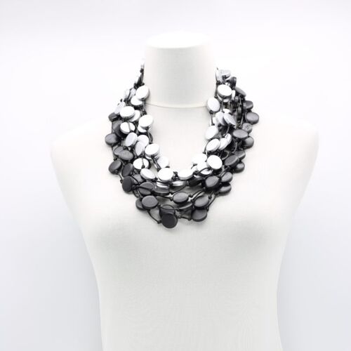 Coin Necklace - Duo - Small - Black/Silver