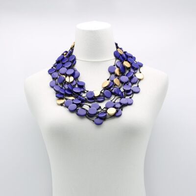 Collier Coin - Duo - Petit - Violet/Or