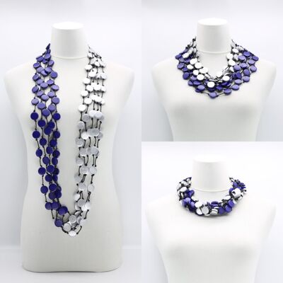 Collier Coin - Duo - Petit - Violet/Argent