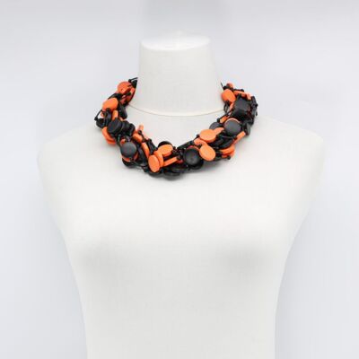 Collana Moneta - Duo - Piccola - Arancio/Nero