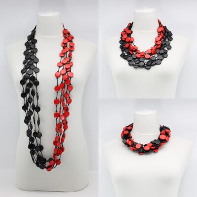 Coin Necklace - Duo - Small - Red/Black