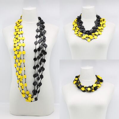 Coin Necklace - Duo - Small - Yellow/Black