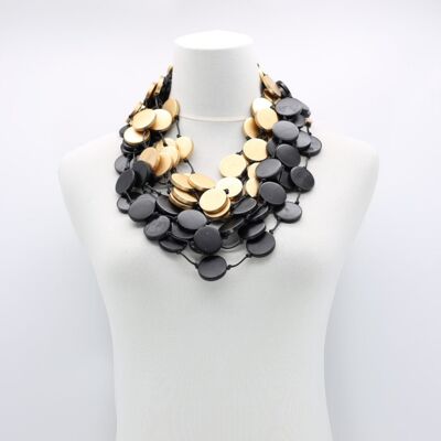 Coin Necklace - Duo - Large - Black/Gold