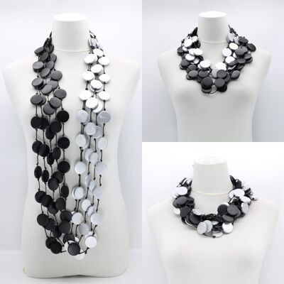 Collar Coin - Dúo - Grande - Negro/Plata