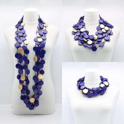 Coin Necklace - Duo - Large - Purple/Gold