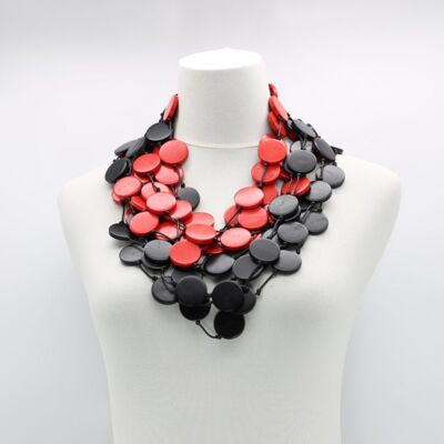 Coin Necklace - Duo - Large - Red/Black