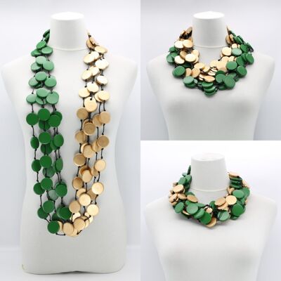 Collar Coin - Dúo - Grande - Verde Primavera/Oro
