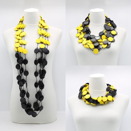 Coin Necklace - Duo - Large - Yellow/Black