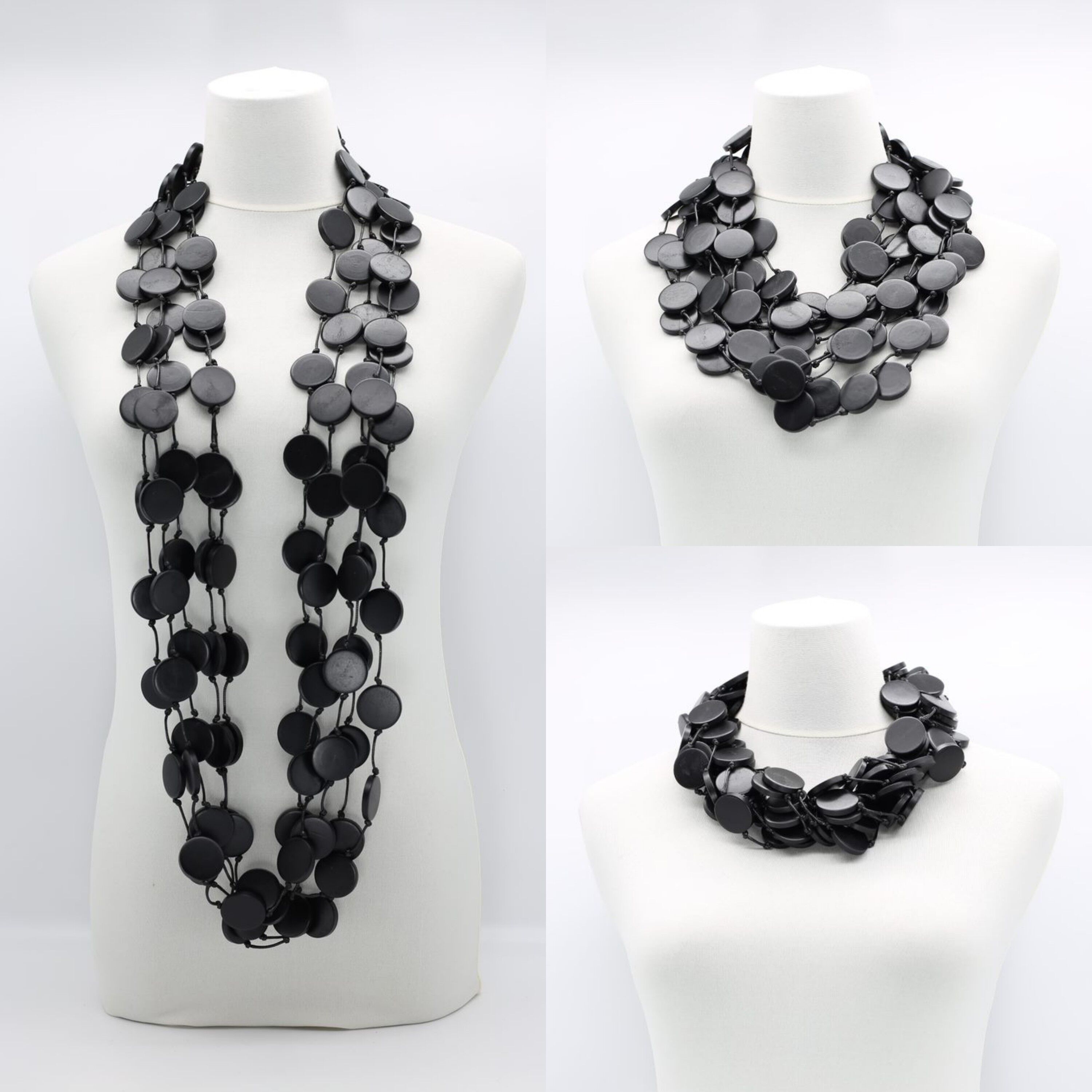 Münzhalskette - Groß - Schwarz