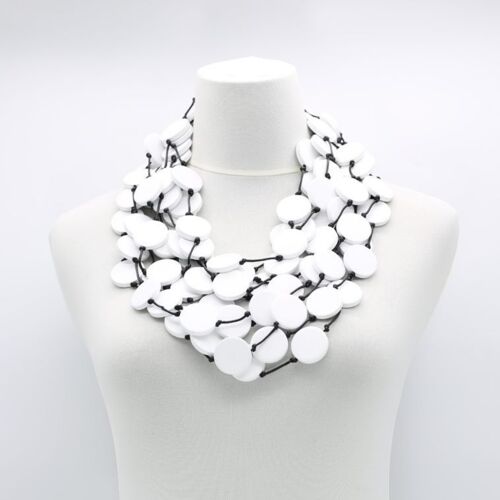 Coin Necklace - Large -  White