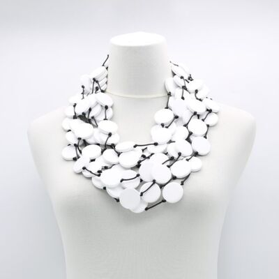 Coin Necklace - Large -  White