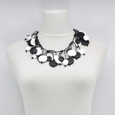 Coin Tree Necklace - Duo - Short -  Black/White