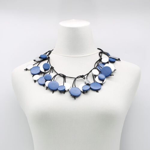 Coin Tree Necklace - Duo - Short -  Pantone Classic Blue/Silver