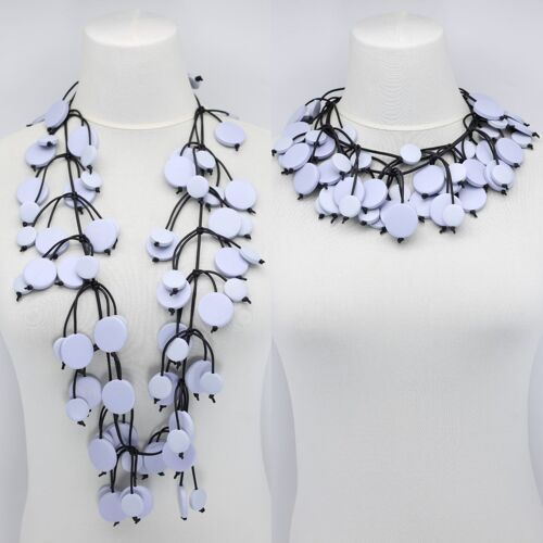 Coin Tree Necklace - Long - Lilac Grey