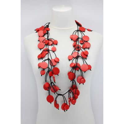 Coin Tree Necklace - Long - Red