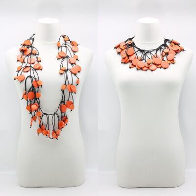 Coin Tree Necklace - Long - Orange