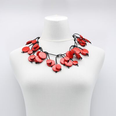 Coin Tree Necklace - Short - Red