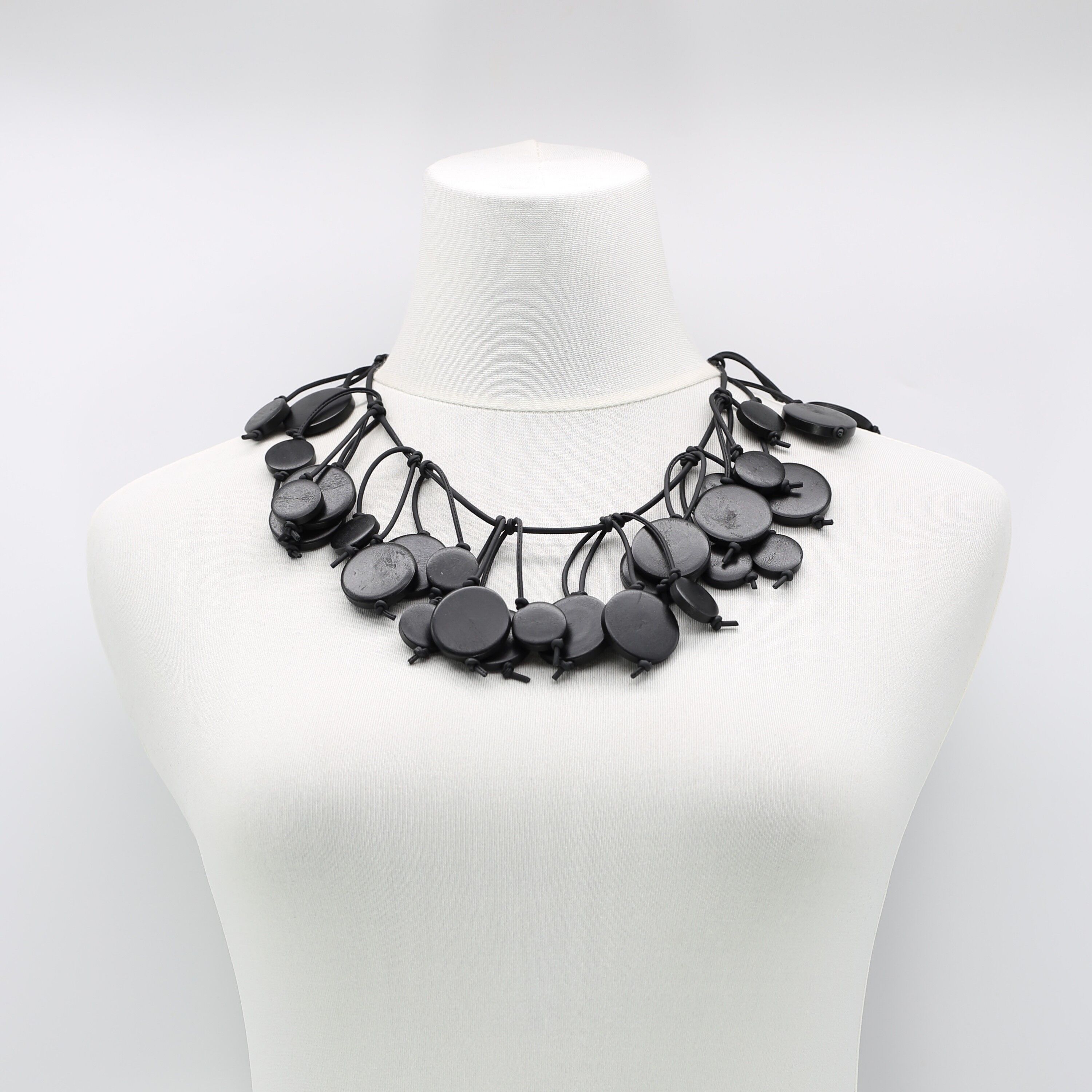 Collier Coin Arbre - Court - Noir