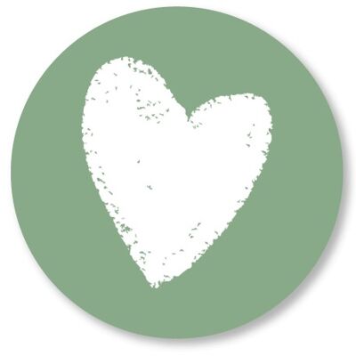 Coeur blanc vieux vert 15cm
