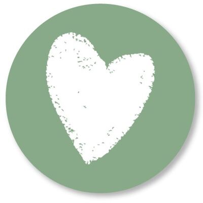Corazón blanco verde viejo 15cm
