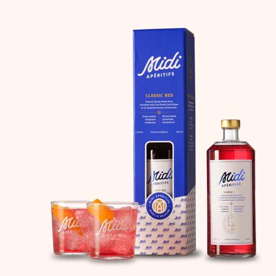 Set de regalo Midi (1 botella + 2 vasos Midi)