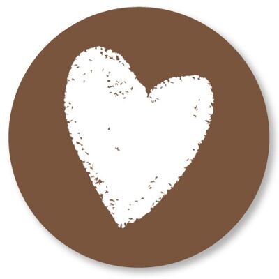Corazón blanco marrón 15cm