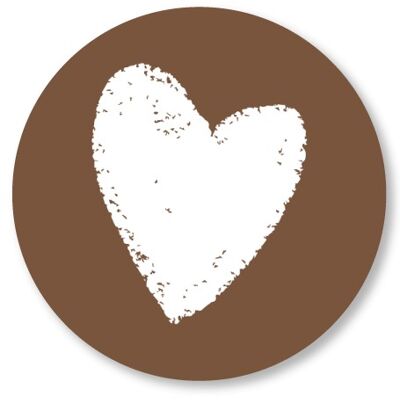 Coeur blanc marron 25cm