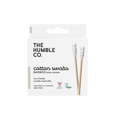 HUMBLE NATURAL SPIRAL COTTON SWABS - WHITE