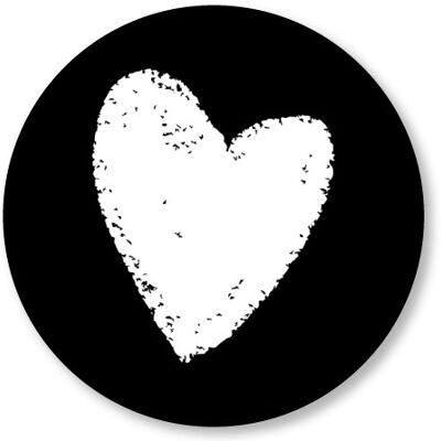 Coeur blanc noir 25cm
